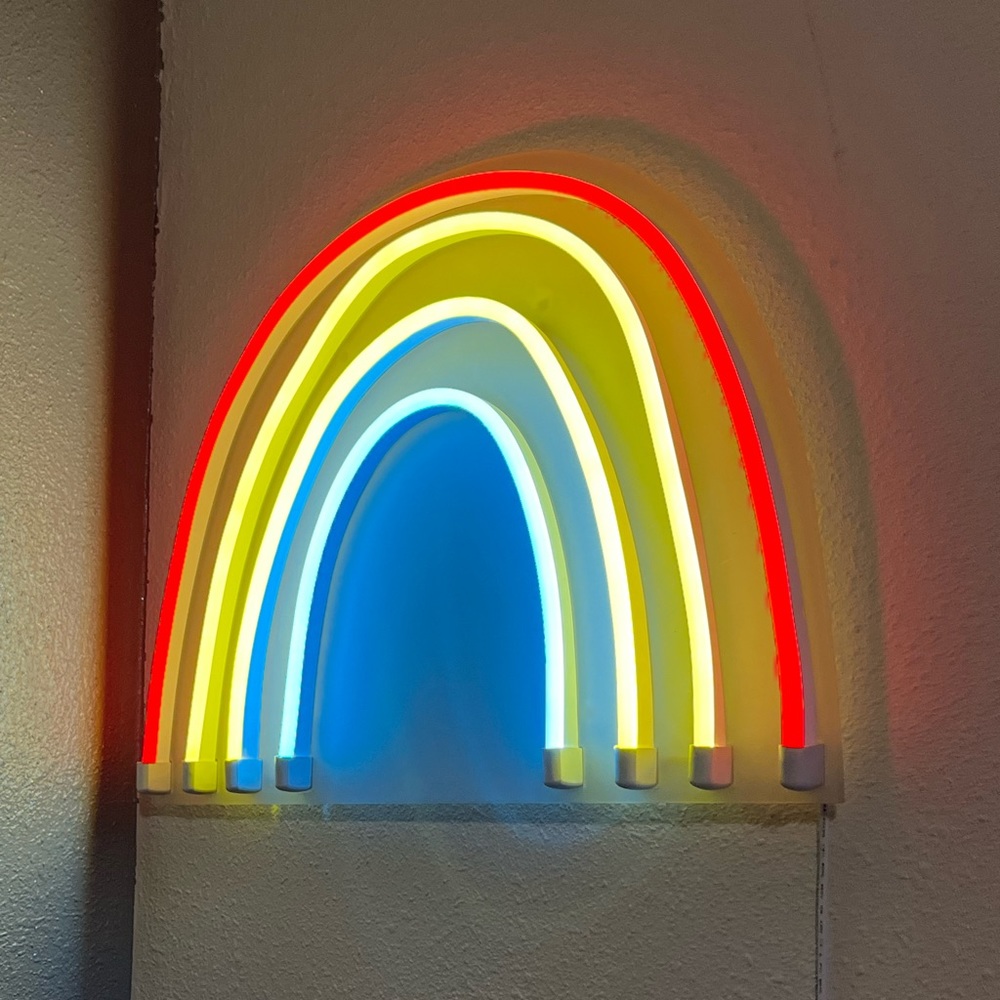 Rainbow neon kids wall decor